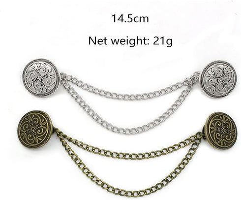 7Pcs Retro Sweater Chain Shawl Clips Cardigan Dresses Clip Collar Clip with Chain for Women Girls...