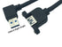 Panel- Mount USB 3.0 Extension Cable, Haokiang 1 ft/30cm 90 Degree Right Angle USB 3.0 Type A Male to Type A Female with Screw Hole Panel Mount Ad...