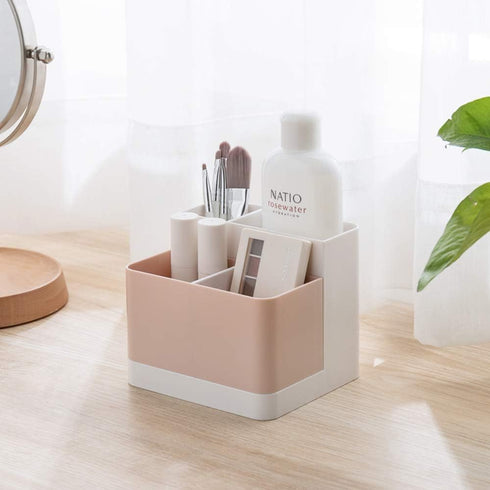 Detachable 4 Compartment Desk Organizer, Card/Pen/Pencil/Mobile Phone/Remote Control Container Holder for Cosmetics Desk Office Storage Skin Care ...