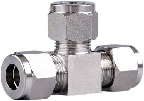 Beduan Pneumatic Stainless Steel 3/8” Compression Fittings Tee Let-Lok Adapter Tube Connector...