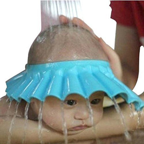 Safe Shampoo Shower Bathing Protection Soft Cap Hat for Toddler's, Baby ,Children & Kids to Keep the Water Out of Their Eyes & Face (Blue)...