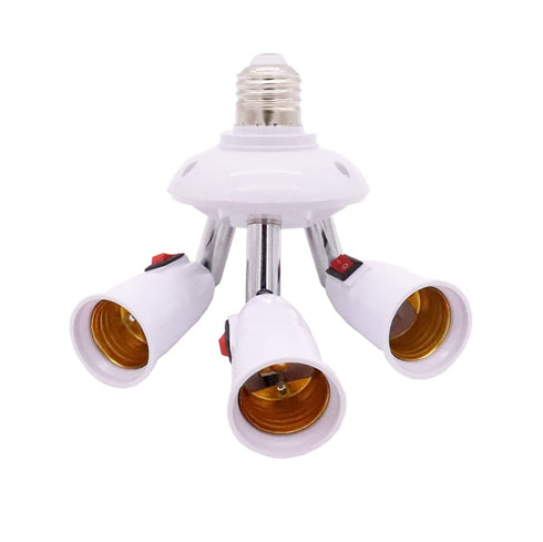 CLWHJ-360 Degrees Adjustable 3 in 1 E26/E27 Splitter Socket Adapter. E26/E27 Standard LED Bulbs 360 Degrees Adjustable 180 Degree Bendable Max Wat...