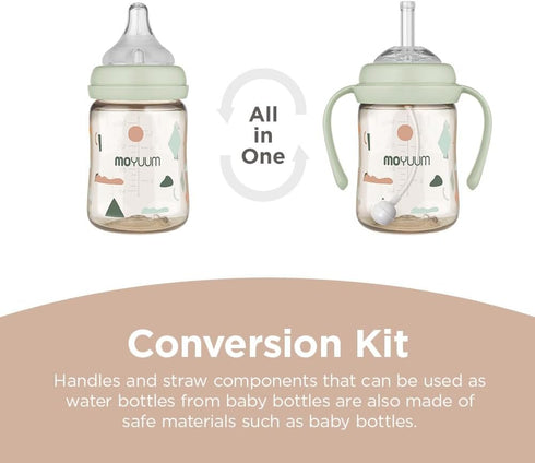 Straw Set for All in One Baby Bottle, with Straw Top, Handle, Straw, Weighted Straw, Straw Cleaning Brush All in One Kit, Easy to Clean, Straw wit...