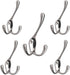 Coat Hooks with Three Flared Prongs,3.5 Inch Heavy Duty Coat Hat Hook 5 Pack Satin Nickel...