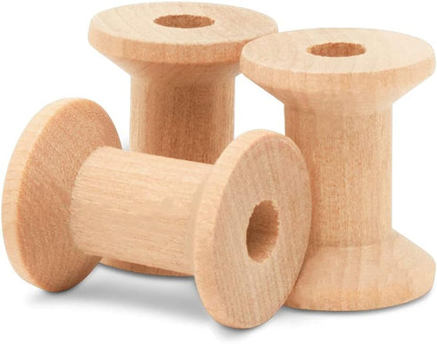 Hourglass Wooden Spools 1-1/8 x 7/8-inch Pack of 25 Birch Wood spools for Crafts and Unfinished Wood Ornaments by Woodpeckers...