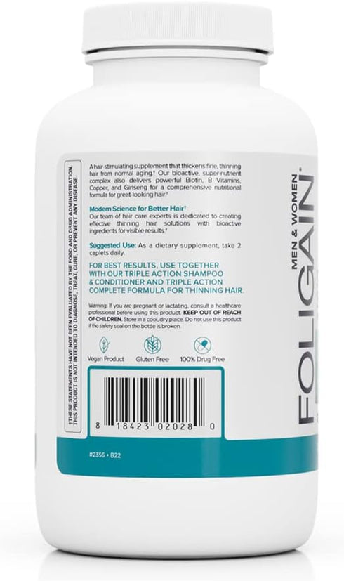 Foligain Stimulating Supplement For Thinning Hair, Hair Growth Supplement, 120 Count...