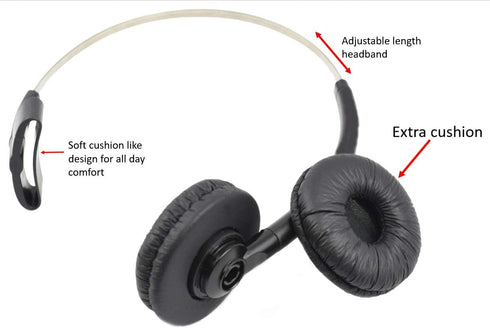 for Plantronics Standard Headband 84605 + Extra Cushion Replacement Over-The-Head Headset for Savi CS540 W740 W745 W440 W740-M...