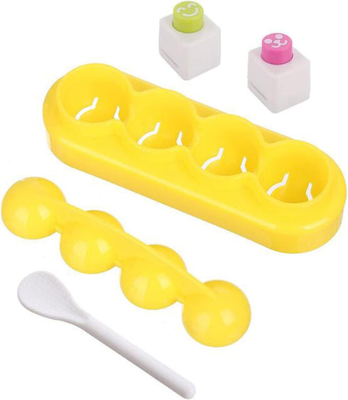 4 Pcs Rice Ball Mould Shaker DIY Ball Shape Sushi Maker Mould & 2 Smile Face Seaweed Nori Punch Embossing Mold Kitchen Tools for Shake DIY Lunch w...