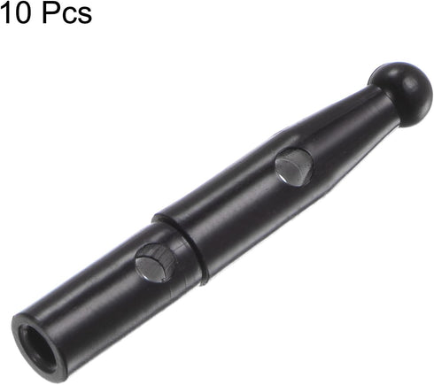10pcs Umbrella Tail Beads 2.4mm Hole Dia 32mm Length Metal Umbrella Bone Cover for Reverse Umbrella Cover Parts, Black...
