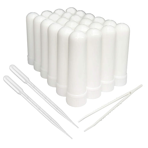 Essential Oil Aromatherapy Blank plastic tubes (Includes 24 Blank plastic tubes+36 unscented wicks+2 Plastic Droppers+1 Plastic Tweezers)...