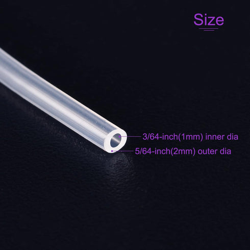 DMiotech 1mm ID 2mm OD 0.5mm Thick 10 Feet Clear Silicone Tube Industrial Silicone Tubing for Water Air Pump...