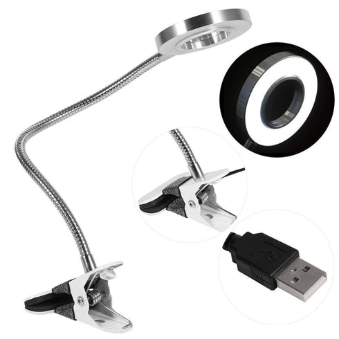 Clip on Lamp Pinkiou Desk Lamp with Clamp for Night Reading Nail Art Makeup Salon LED USB Book Light Clip Clamp Lamp 360°Flexible Gooseneck Bed La...