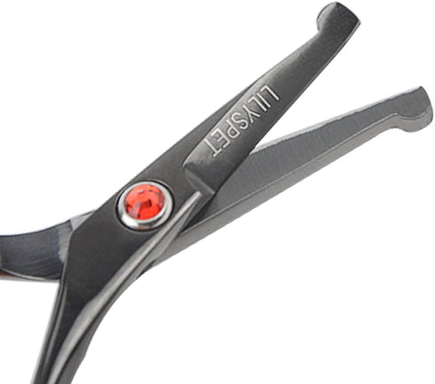 LILYS PET 5.0" Right-Handed Round-Tip Pet Grooming Scissors, Stainless Steel Small Ball Tip for Nose Hair,Ear Hair,Face Hair,Paw Hair for Dogs and...