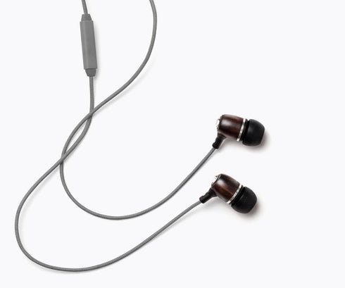 Symphonized Bling Premium Genuine Wood in-Ear Noise-isolating Headphones with Mic and Nylon Cable (Gray)...