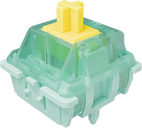 Kutethy X Gateron Jade Series Goldenrod Yellow Pro Keyboard Switches,Updated Linear 5-Pin 55gf RGB LED Factory Pre-lubed Keyboard Switches for MX ...