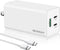 NewWay 65W 3 Port PD QC 3.0 USB-C Fast Charger (GaN Semic) Delivery Foldable, USB-C Wall Charger for USB C Laptops Smartphone Pad MacBook Compatib...