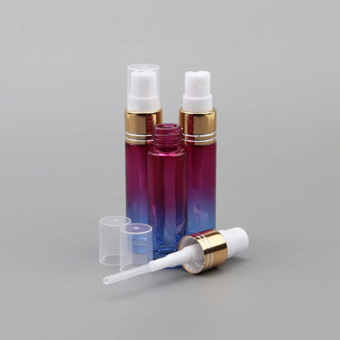 14Pcs 10ml (1/3 oz) Rose Blue Gradient Color Spray Bottles Glass Vials Tube Perfume Atomizer Refillable Makeup Travel Fine Mist Sprayer Bottle Con...