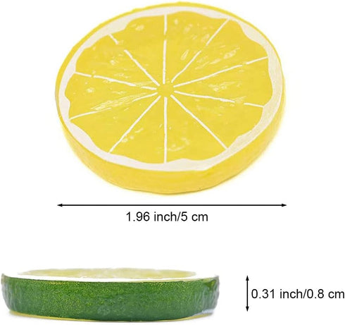 30 PCS Artificial Lemon Slices - Simulation Lemon Slices Plastic Fake Fruit Artificial Lifelike Small Fruit Model for Home Kitchen Table Party Dec...