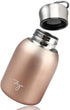 Gets Mini 9 oz Stainless Steel Water Bottle, 280ML Vacuum Insulated Water Bottle Leak Proof Sport Tumbler Cup Hot and Cold Water Bottle (Rose gold...