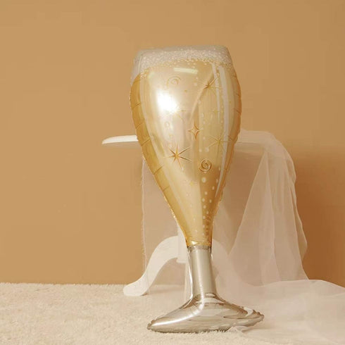 Champagne Bottle Balloons Champagne Glass Balloon Mylar Foil Balloons Birthday Engagement Bachelorette Party Bridal Shower Wedding Celebration Ann...