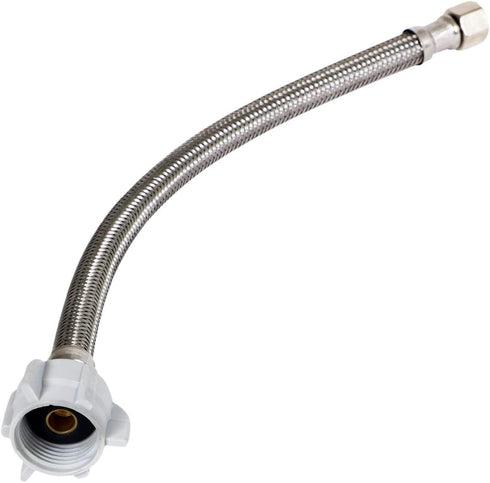 CNCT27416-OM1 Hose Connects to Water, Braided Stainless Steel Supply Line, 3/8 Compression x 7/8 Female Balcock Nut Toilet Connector 16 Inch...