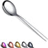 Berglander Dinnerware Set of 6, Stainless Steel Soup Spoons, Modern Table Spoon Set, Dishwasher Safe...