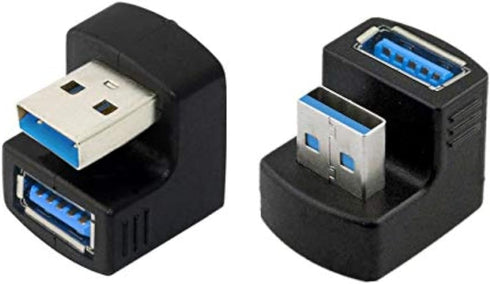 cablecc 1 Set Up & Down Angled USB 3.0 Adapter A Male to Female Extension 180 Degree 5Gbps...