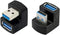 cablecc 1 Set Up & Down Angled USB 3.0 Adapter A Male to Female Extension 180 Degree 5Gbps...