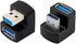 cablecc 1 Set Up & Down Angled USB 3.0 Adapter A Male to Female Extension 180 Degree 5Gbps...