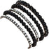 COLORFUL BLING 5-6Pcs Imitation Pearl Stretch Bracelet Set for Women Gold Beaded Flat Strand Stackable Crystal Rhinestone Layered Bracelet for Wom...