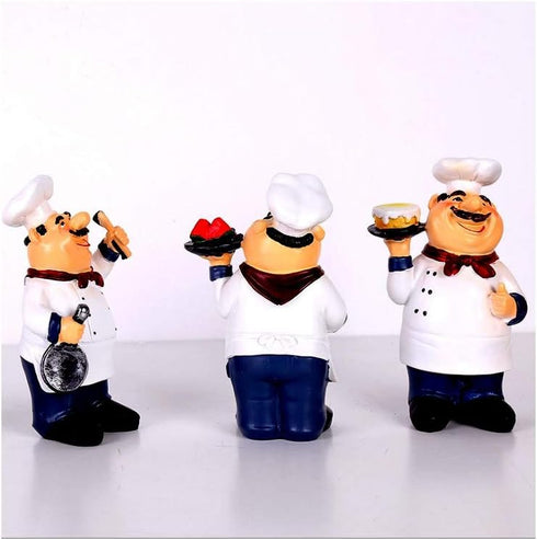 American Holding Spoon Resin Chef Figurine Model Cooking Crafts Statue Ornament for Home Bar Shop Restaurant Coffee Tabletop Kitchen Housewarming ...