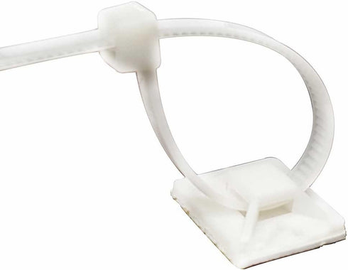 Cable Tie Mounts (25mm x 25mm) Self ADHESIVE Clips Wire Tie Base - Premium Grade Strength Screw-Hole Anchor Point Provides Optimal Strength (100 C...
