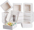 BENECREAT 20 Pack White Kraft Paper Boxes with Clear Window 3.6x3.6x1.4 Gift Packaging Boxes for Bakery Cookies Cake Candy Wedding Party, Mother's...