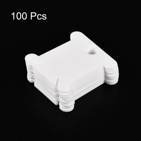 PATIKIL Plastic Floss Bobbins, 100 Pack Thread Cards Cross Cotton for Craft DIY Sewing Storage Case Embroidery, White...