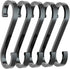 5 Pcs Black S-Shaped Hooks,Space Aluminum S Hook Multifunctional Hanging Hook Clasp Holder for Kitchen Bedroom Utility Hooks, Industrial Hooks Har...