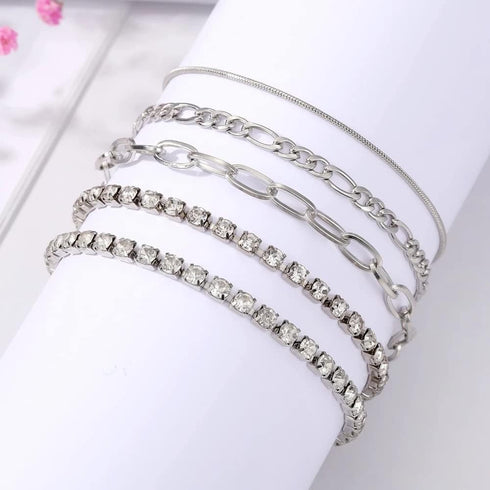 Dainty Gold Chain Bracelets for Women 14K Gold Plated Bracelet Stackable Adjustable Paperclip Chain Bracelets Trendy Layered Cuban Link Bracelets ...
