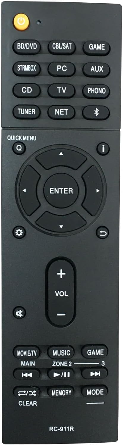 RC911R RC-911R Replaced Remote for Onkyo AV Receiver Speaker HT-R695 HT-S7800 TX-NR555 TX-NR575 TX-NR585 TX-NR656 TX-NR686 TX-NR676 TX-NR757 TX-NR...