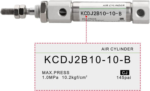 Stainless Steel Slim Air Pneumatic Cylinder, CDJ2B 10-10, M5 Port, 10mm Bore, 10mm Stroke, Double Acting Single Rod...