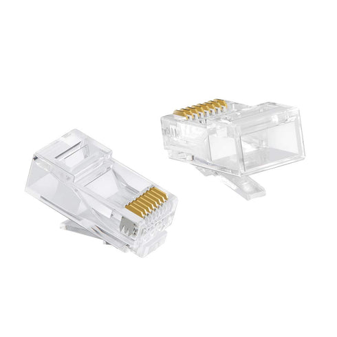 CableCreation Cat6 RJ45 Connectors, 10-Pack Cat6 RJ45 Ends, Ethernet Cable Crimp Connectors UTP Network Plug for Solid Wire and Standard Cable, Tr...