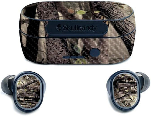 MightySkins Carbon Fiber Skin for Skullcandy Sesh True Wireless Earbuds - Tree Camo | Protective, Durable Textured Carbon Fiber Finish | Easy to A...