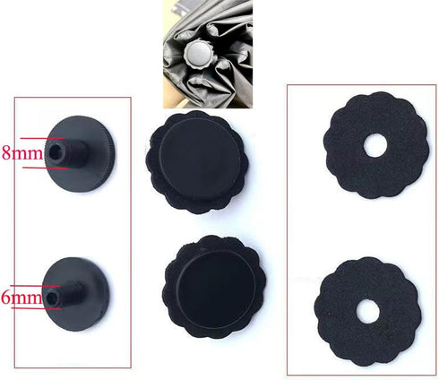 4 Set Portable Travel Umbrella Top Screw Cap Replacement 6mm + 8mm Thread End Stop Cover Stopper Tip with Waterproof Gasket for Mini Folding Compa...