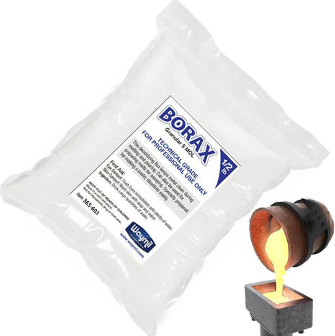 Borax Flux 1/2 Pound Melting Gold Silver Crucible Glaze Jewelry Casting 8oz...