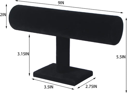 Julysky T bar Bracelet Holder,Bracelet Display Stand For Selling,Jewelry Organizer Watch Rack For Show (ALL Black, 1 Tier)...