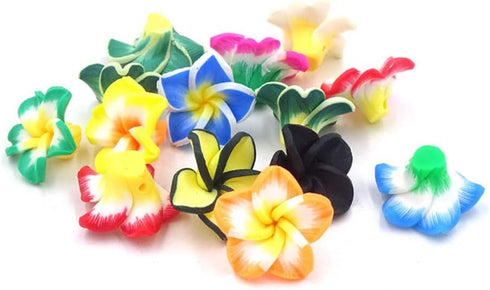 Assorted 50 Pack Tropical Flower Resin Charms Hawaiian Bali Plumeria Flatback Cabochons Flatback Plastic Beads for Miniature Fairy Garden Accessor...