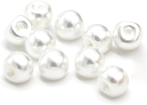 10mm Round White Pearl Buttons for Sewing, Shirts, Skirts, Wedding Dresses, Handmade Decorations, DIY Crafts (50pcs 10mm(0.394inch))...