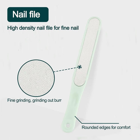 5-in-1 Baby Nail Kit, Baby Manicure Set, Baby Nail Clippers Set with Cute Case, Nail Clipper, Scissors, Tweezers, Glowing Ear Scoop, Baby Nail Fil...