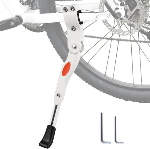 Bike Kickstand, White Kickstand with Allen Wrench, Premium Steel Bicycle Stand Fit for 22"-28" Bike (1 Pack, White)...