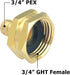 Hooshing 2PCS 3/4" Pex Barb x 3/4" GHT Female Brass Garden Hose Adapters Swivel Connector Fittings for Outdoor Water Hose Pex Tubing...