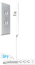Sleek Socket Original & Patented Ultra-Thin Outlet Concealer with Cord Concealer Kit, Flat Extension Cord with Multi Outlets Power Strip, Ideal fo...