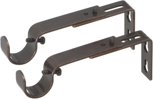 Ivilon Adjustable Brackets for Curtain Rods - for 7/8 or 1 Inch Rods. Set of 2 - Oil Rubbed Bronze...